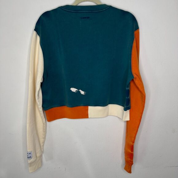 Gallery Dept. x Lanvin Orange Cream & Teal Long Sleeve Logo Art Sweatshirt S - Picture 7 of 11